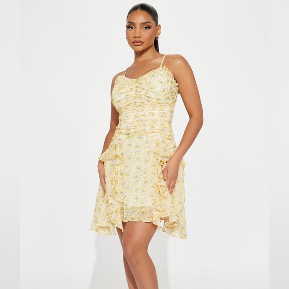 Fashion Nova Dresses & Skirts - Fashion Nova Yellow Floral Mini Dress